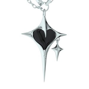 Nocturne Black Heart Layered Necklace